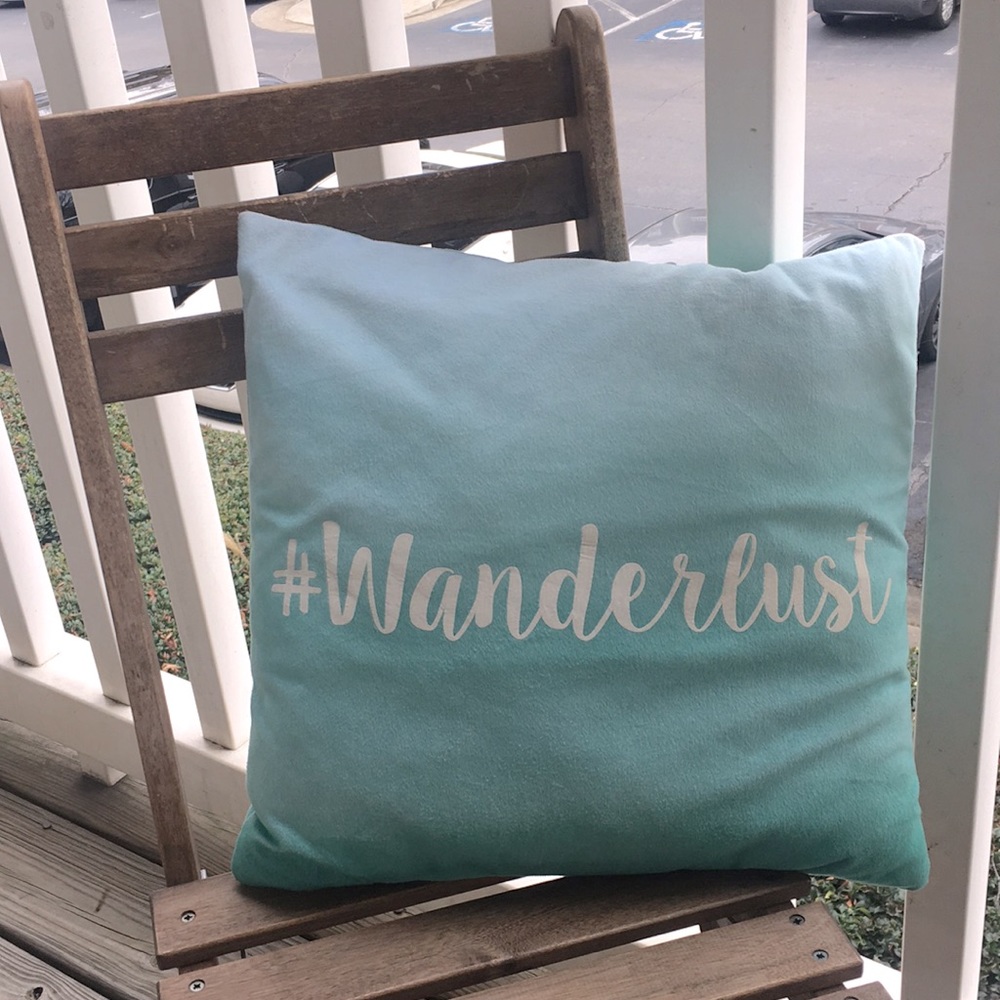 Wanderlust Teal Throw Pillow